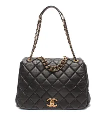 シャネル 2WAYチェーンハンドバッグ ショルダーバッグ 肩掛け ゴールド金具 パリボンベイ マトラッセ ダブルチェーン シングルフラップ レディース CHANEL