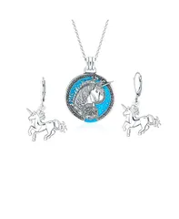 ブリング レディース アクセサリー ネックレス・チョーカー・ペンダントトップ レース Bling Jewelry Large Round Pegasus Celestial Unicorn Medallion Pendant Necklace Danglear
