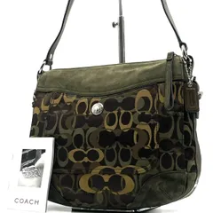 美品● COACH コーチ ショルダーバッグ ワンショルダーバッグ Y2K ロゴ チャーム シグネチャー キャンバス スエード レザー 7036