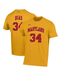 アンダーアーマー メンズ トップス Tシャツ Under Armour Mens Gold Maryland Terrapins Len Bias Performance Tshirt Gold ゴールド