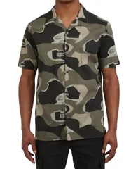 ダナ キャラン ニューヨーク メンズ トップス シャツ DKNY Mens Tab Camp Shirt Black ブラックのサムネイル