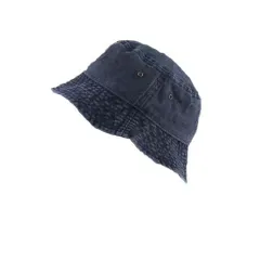 [RosaSolFeliz] バケットハット バケハ メンズ レディース ハット 洗い加工 春 夏 秋 冬 カジュアル 紫外線対策 UVカット キャップ 帽子 デニム風 おしゃれ 男女兼用 男性 男 女 大きいサイズ 大き [ネイビー] [Free Size]