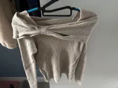 リボン オフショルダー ニット 長袖Tシャツ 出品
