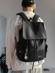 バッグ メンズ バックパック 2個セット メッセンジャーバッグ、ショルダーバッグ、チェストバッグ、クラッチバッグ、PUレザー 多ポケット 大容量、調節可能なショルダーストラップ、ポータブル、新しいビジネス ヴィンテ