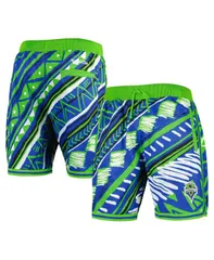 ミッチェルネス メンズ ボトムス ハーフパンツ・ショーツ ショートパンツ Mitchell Ness Mens Blue Seattle Sounders FC Tribal Fashion Shorのサムネイル