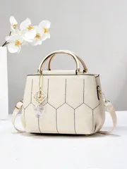 バッグ レディース ハンドルバッグ エレガントなキルティング ディテール ハンドバッグ、ファッショナブルな2WAY ワークバッグ、レディース フェイクレザー ショルダーバッグ、トートショルダー クロスボディバッグ