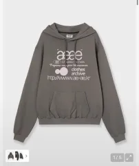 新品)WEB LOGO LOOSED HOODIE TAUPE