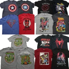 古着卸 まとめ売り アメコミ 半袖Tシャツ 15枚セット (メンズ L ) キャプテンアメリカ スーパーマン 中古 古着 NE2238
