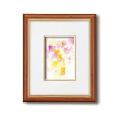 額縁 フレーム 〔 インチ判 タテ 〕 いわさきちひろ 花びらの中の少女 スタンド付き 壁掛け可 日本製 額