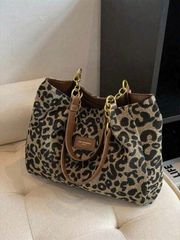 Women's Tote Bag, Leopard Print Tote Bag, Large Capacity, Zippered Tote Bag, Commuting, School, Casual Bag, New Autumn/Winter Leopard Print Women's Wallet