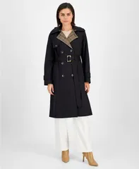 ロンドンフォグ レディース アウター ジャケット・ブルゾン コート London Fog Womens DoubleBreasted Belted Trench Coat Black ブラックのサムネイル