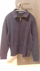 ポロ ハーフジップアップ ネイビー M