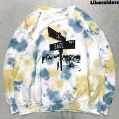 Liberaiders TIEDYE CREWNECK SWEATSHIRT スウェットシャツ トレーナー タイダイ 総柄 両面プリント Lサイズ マルチカラー ホワイト 白 リベレイダースのサムネイル