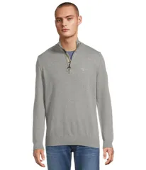 バブアー メンズ アウター ニット・セーター ハーフジップ コットン Barbour Cotton Half Zip Knitted Jumper Grey Marl グレーのサムネイル