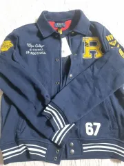 ポロラルフローレン チルドレン フリース レターマン ジャケット ネイビー XL