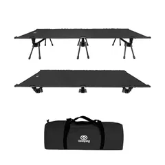 自宅用 防災 アウトドア用 テントコット 会社用 安定感 耐荷重約150kg 収納バッグ付き キャンプ キャンプ 折りたたみベッド 日本語説明書付き 高強度1000Dオックスフォード 折り畳みベッド ブラック ハイ/ロー切替 ソロ ワイド Mサイズ コット コ