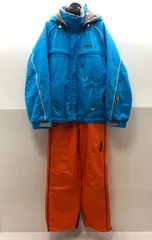 asics メンズ スノーウェア 上下セット Mサイズ ジャケット オーバーオール ブルー オレンジ アシックス SGAW26-0994