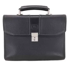 バーバリーロンドン BURBERRY LONDON 裏地ノバチェック シボ革 レザービジネスバッグ メンズ 表記無 