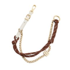 miumiu レザー、コード、メタルのトリックキーリング ストラップ