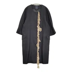 mina perhonen forest parade na6234 サイズ36 シルクウールカシミヤ ノーカラー コート ブラック レディース ミナペルホネン【中古】6-0314T♪のサムネイル