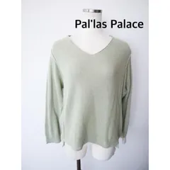 Pal'las Palace    パラスパレス　コットンリネン ニットプルオーバー　定価17,600円　カーキ　長袖　カジュアル　キレイめ　春夏　送料込み  6465762のサムネイル