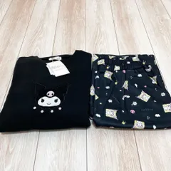 【新品タグ付】Sanrio Kuromi サンリオ クロミ ルームウェア 黒 上下セット LL 大きいサイズ