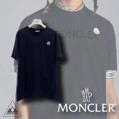 モンクレール Tシャツ ブラック サイド切替 ブラックラバーロゴ 超美品 