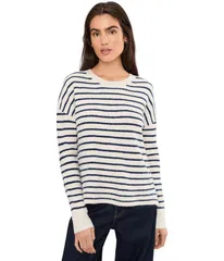 ヴァインヤードヴァインズ レディース アウター ニット・セーター クルーネック Vineyard Vines Crew Neck Sweater Stripe Marsh Navy ネイビー