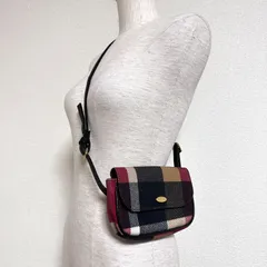 美品 ブルーレーベルクレストブリッジ 4way クレストブリッジチェック PVCベルトバッグ 斜めがけ可 ウエストポーチ ポシェット ミニショルダーバッグ 赤チェック