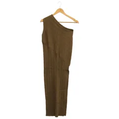PHEENY (フィーニー) RANDOM RIB ONE SHOULDER DRESS  オリーブ ー