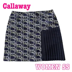Callaway キャロウェイ 総柄 プリーツ 切替 速乾性 ストレッチ スカート SS