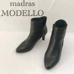modello madras モデロ マドラス DLL3027 ショートブーツ レザー ミルクソール 23.5 ブラック 日本製 レディース 靴 _232068のサムネイル