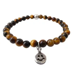 BILL WALL LEATHER ビルウォールレザー BEAD SMILE スマイルビーズブレスレット ブラウン系 シルバー系【中古】のサムネイル