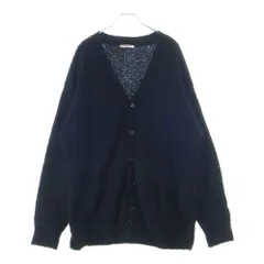 AURALEE (オーラリー) 22SS COTTON LINEN CUT SHAGGY KNIT CARDIGAN コットン リネン カット シャギーニット ダブルポケット カーディガン ブラック A22SC01FLのサムネイル