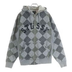 00S OLD STUSSY 裏サーマル スウェット ジップアップ パーカー M