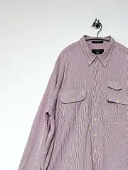 【ORVIS】90s L/S ストライプシアサッカーシャツ XXL オービス ビックサイズ 古着