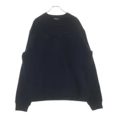 DSQUARED2 (ディースクエアード) COOL FIT CREWNECK フロントラインストーンロゴ コットン クールフィット クルーネックスウェット トレーナー ブラック S74GU0836 S25516