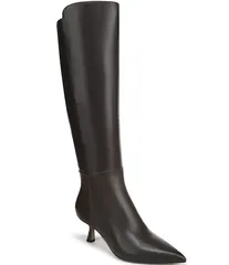 サムエデルマン レディース シューズ ブーツ・レインブーツ トール ブーツ レザー ヒール Sam Edelman Taylin Leather Kitten Heel Tall Dress Boots Chocolate Brown ブラウン