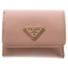PRADA 三つ折り財布 サフィアーノレザー ピンク - メルカリ