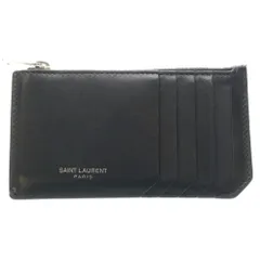 SAINT LAURENT PARIS (サンローランパリ) フロントロゴ レザー フラグメント カードケース ブラック 609362