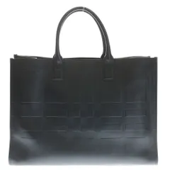 BURBERRY (バーバリー) チェックエンボス加工 レザートートバッグ ブラック 8049028のサムネイル