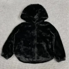 レディースアウター LBL ブラック フード フェイクファー ジャケット ジャンパー