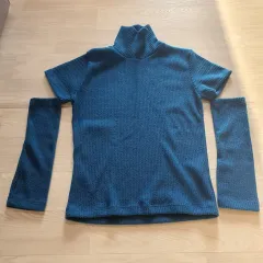 ハンドウォーマー半袖ニットセット ゴージ ターコイズ アクア サファイア エメラルド ブルー モックネック ハイネック