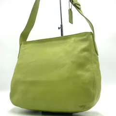 美品● COACH コーチ オールド ショルダーバッグ ワンショルダー ロゴ チャーム グリーン レザー 4161