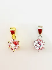 シルバーカラー　　ジルコニア　6ミリ　ジルコニアネックレストップ　！