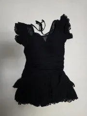 黒色 フリル 水着 2点