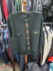 刺繍カーディガン DARK GREEN バスト 50 丈 65