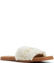 ロキシー レディース シューズ パンプス サンダル フリンジ Roxy Positano Crochet Fringe Slide Sandals Cream クリームのサムネイル