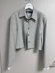 ザラ クロップド ジャケット グレー