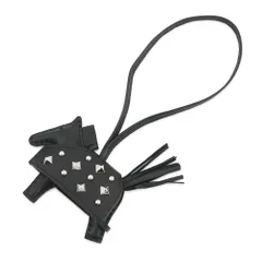 エルメス バッグチャーム ロデオPM ロベオ ロック ブラック/シルバー金具 ラムスキン/スイフト K刻印 HERMES 黒